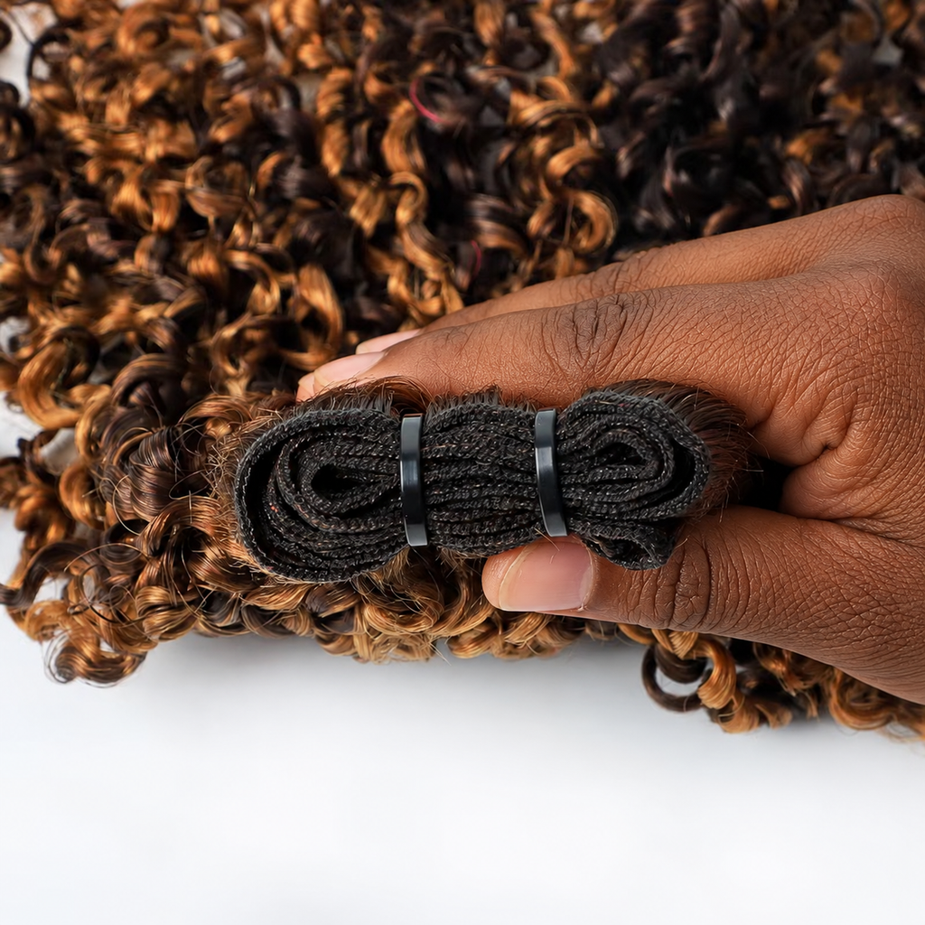 Pixie Curly - Caramel Brown Highlight
